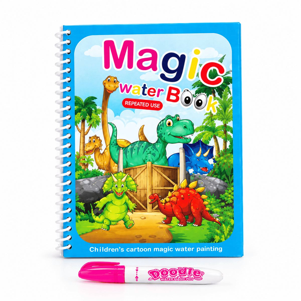 Reusable Water Coloring Book with Dinosaurs for Toddlers and Kids
