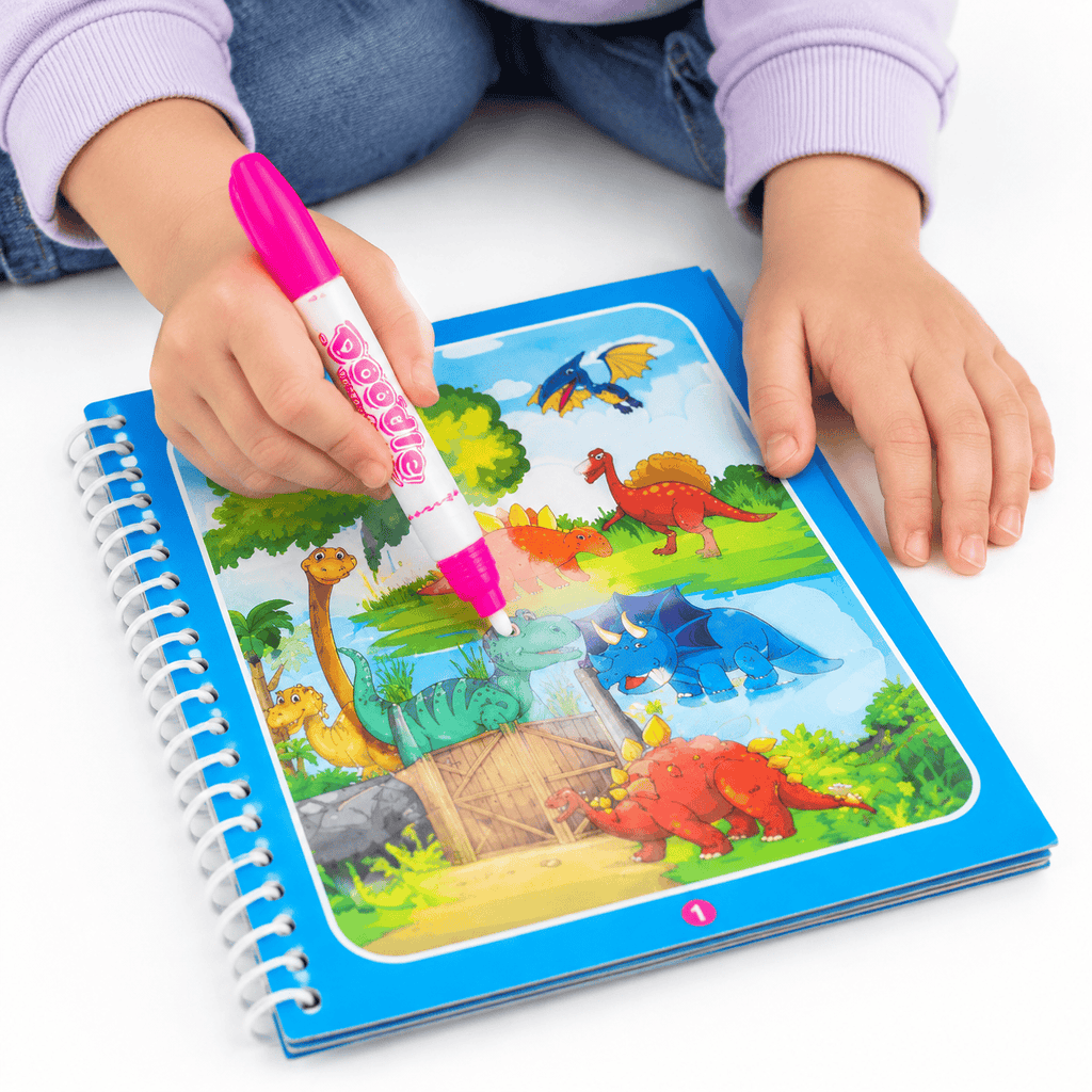 Reusable Water Coloring Book with Dinosaurs for Toddlers and Kids