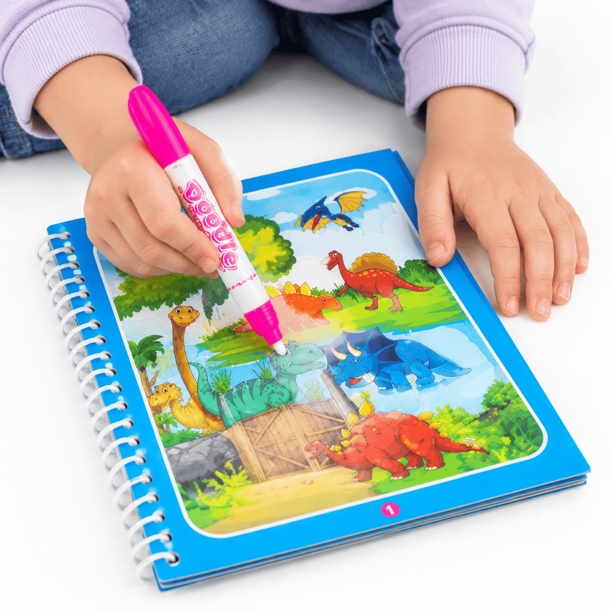 Reusable Water Coloring Book with Dinosaurs for Toddlers and Kids