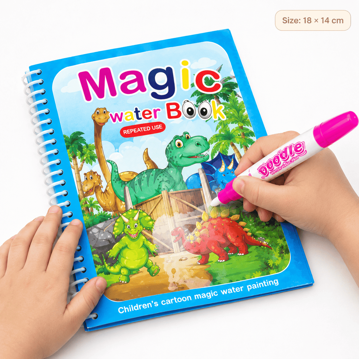 Reusable Water Coloring Book with Dinosaurs for Toddlers and Kids