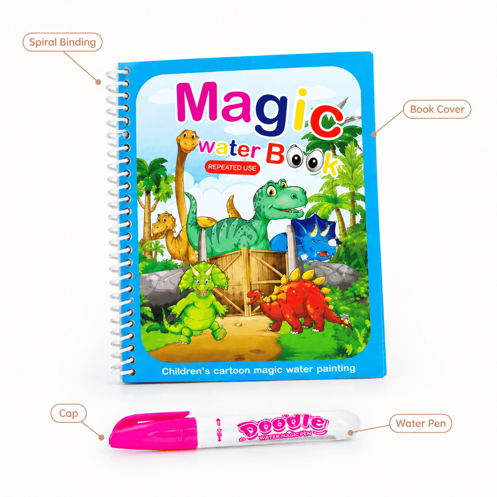 Reusable Water Coloring Book with Dinosaurs for Toddlers and Kids