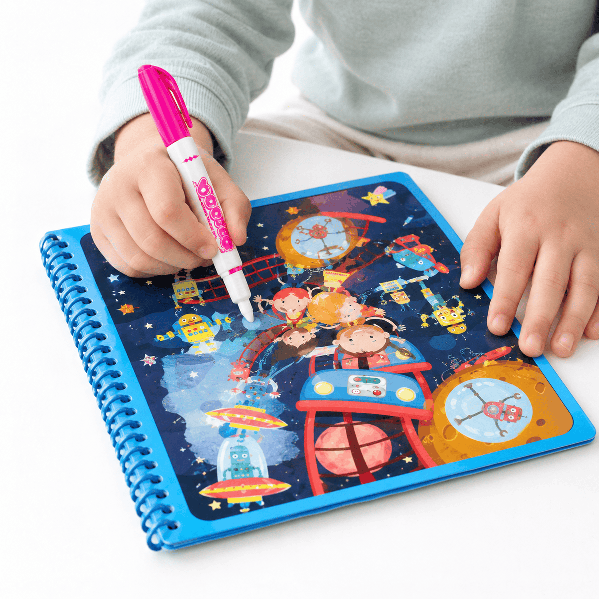 Reusable Water Coloring Book with Magic Pen for Kids | Montessori