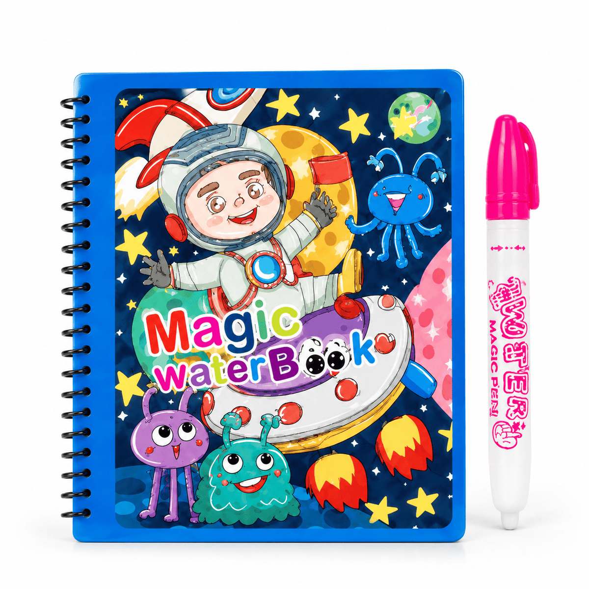 Reusable Water Coloring Book with Space Theme for Kids