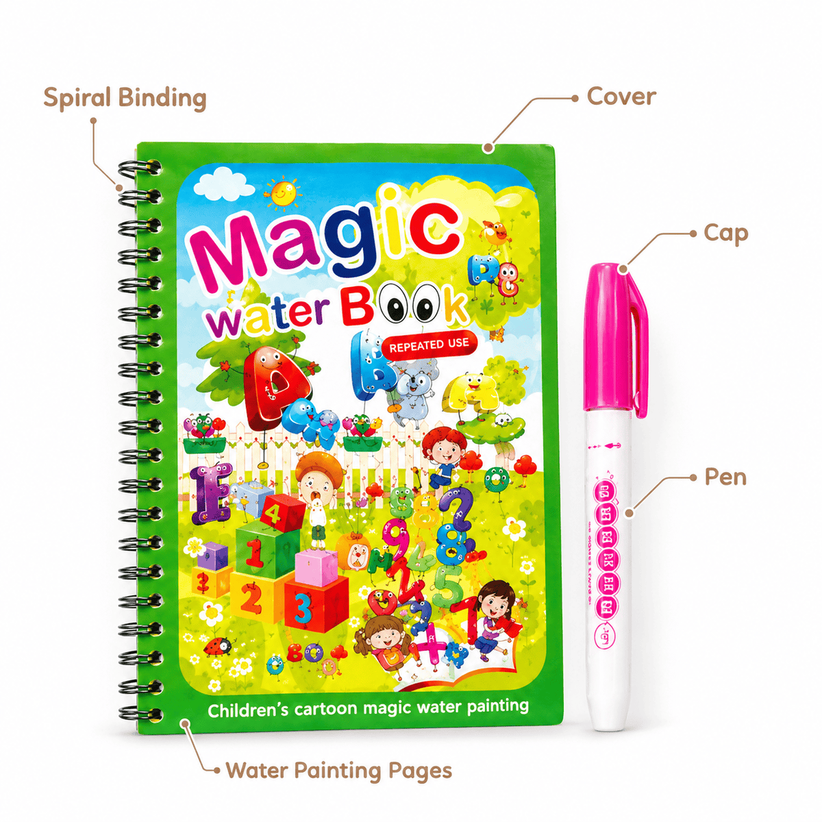 Reusable Water Doodle Book with ABC & Numbers for Toddlers