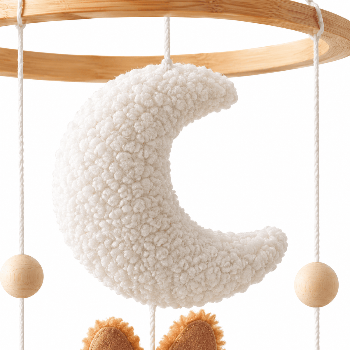 Soft Bunny Cloud Baby Crib Mobile for Visual Development