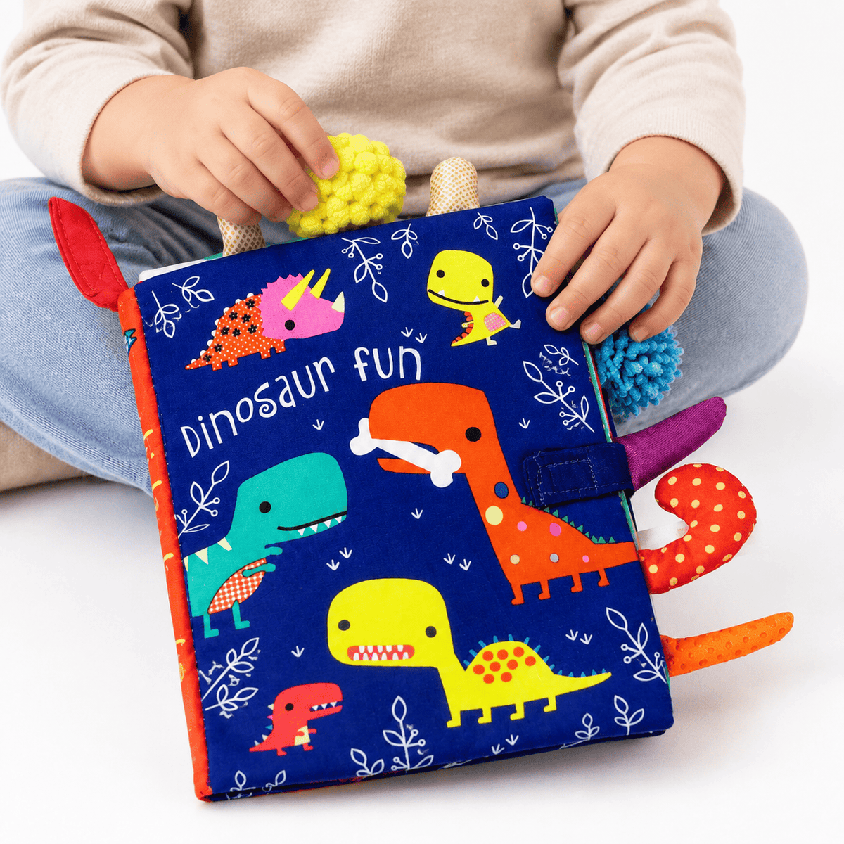 Soft Dinosaur Book for Babies | Montessori Sensory Fabric Book