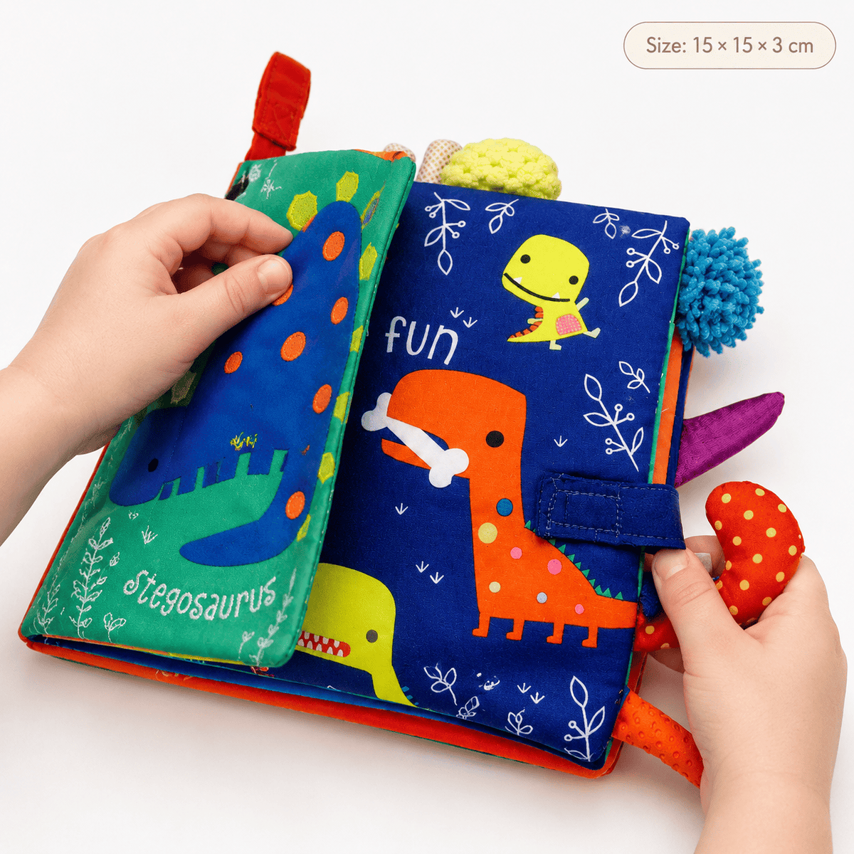 Soft Dinosaur Book for Babies | Montessori Sensory Fabric Book