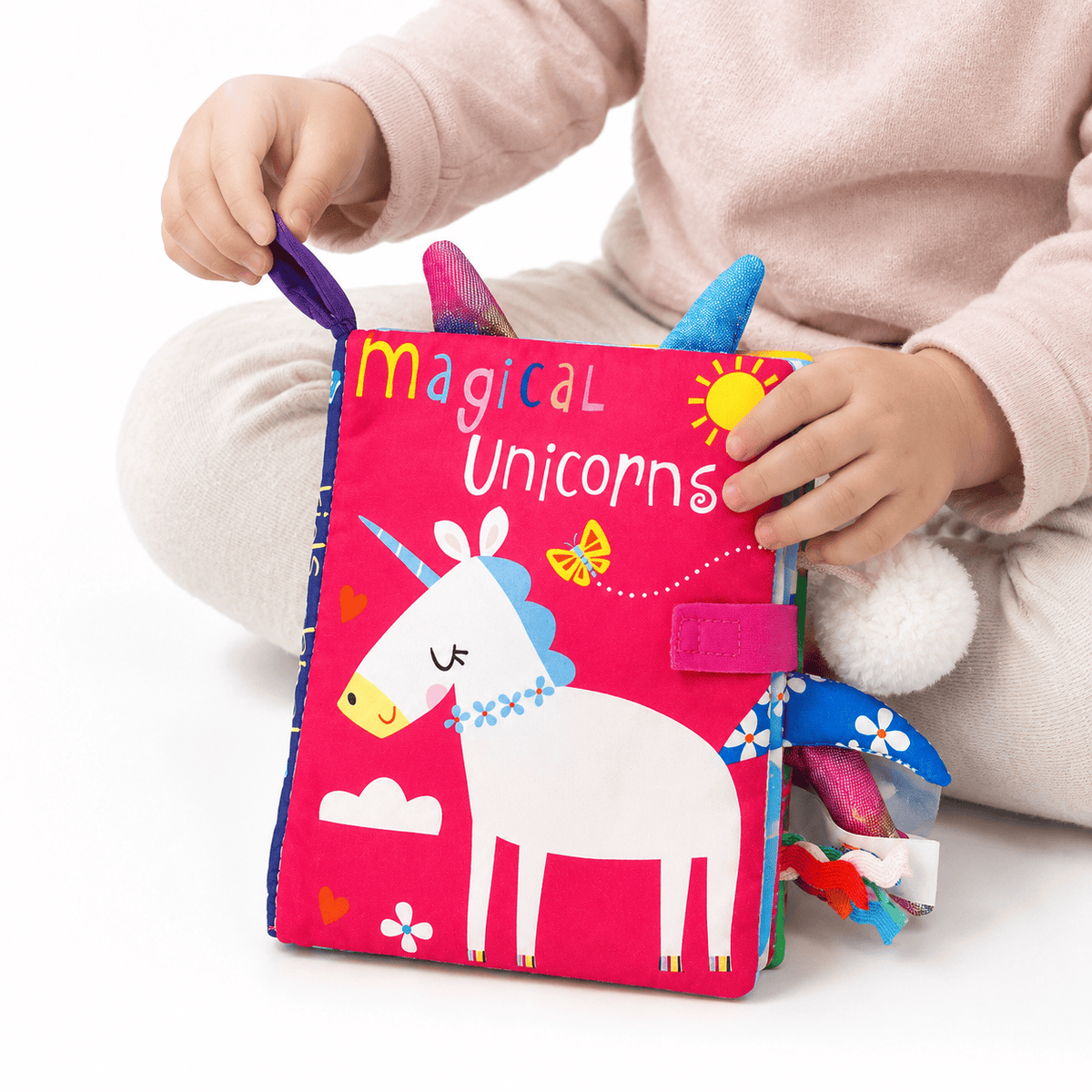 Soft Sensory Book with Unicorn Theme for Babies | Montessori Toy