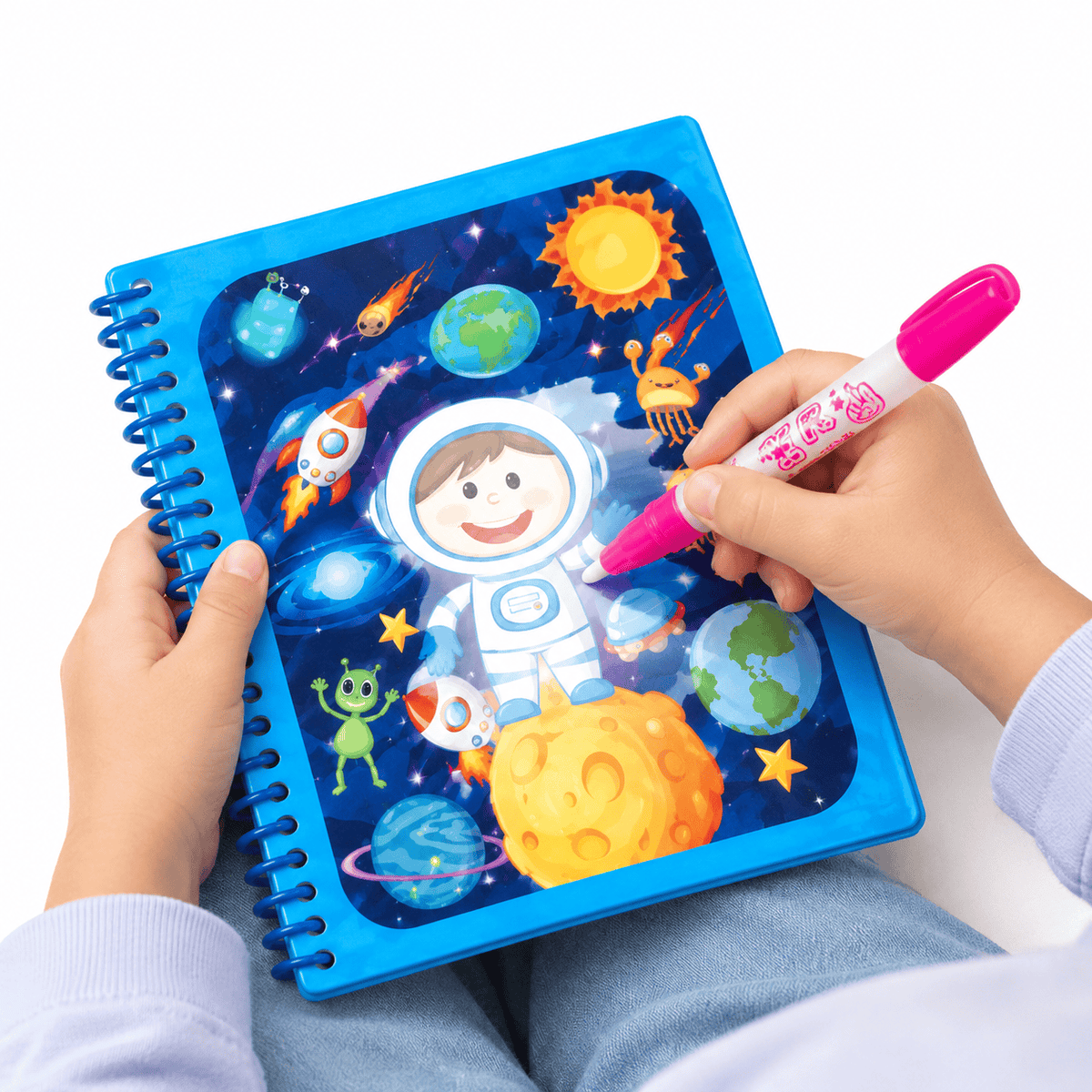Space Water Reveal Coloring Book for Kids – Montessori Activity