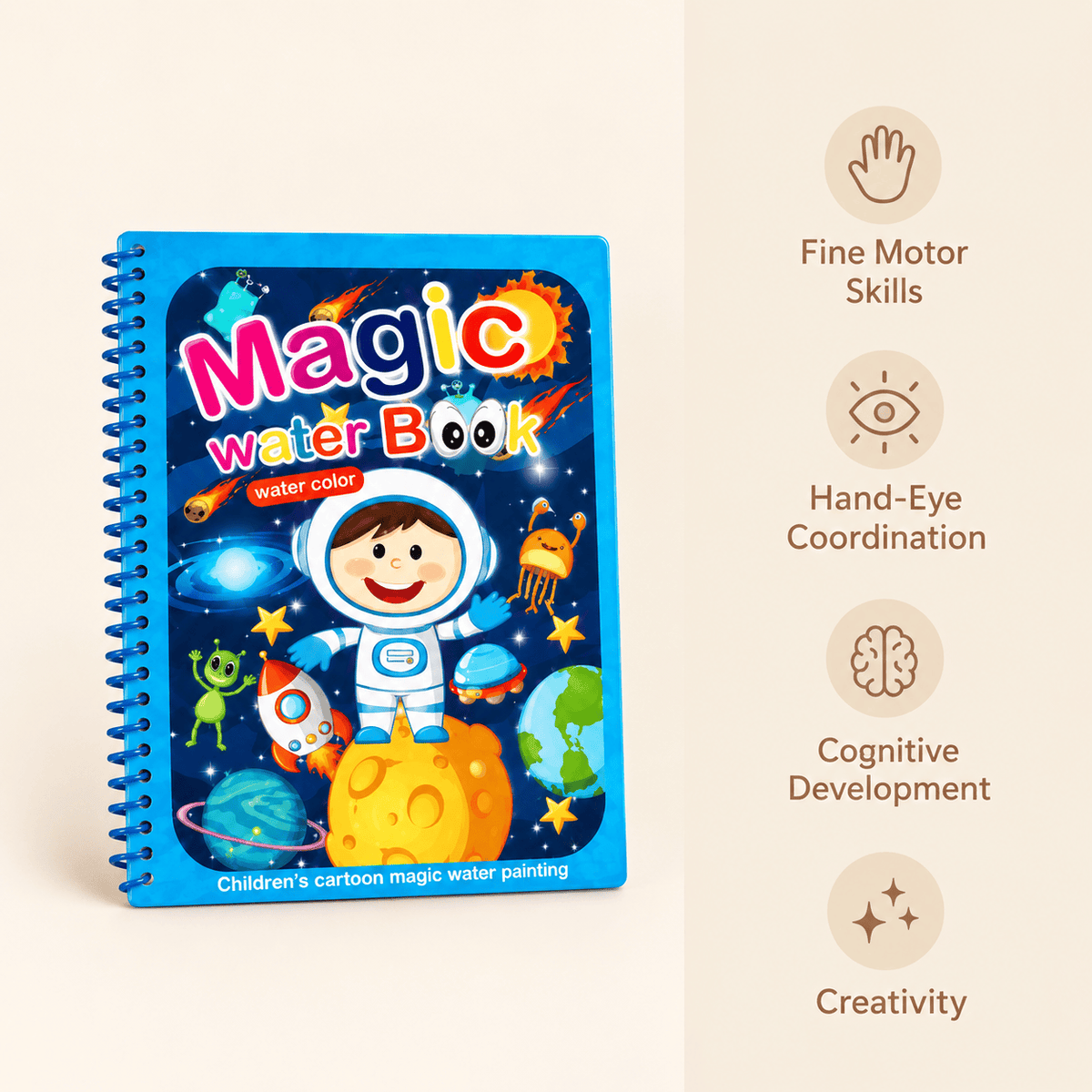 Space Water Reveal Coloring Book for Kids – Montessori Activity