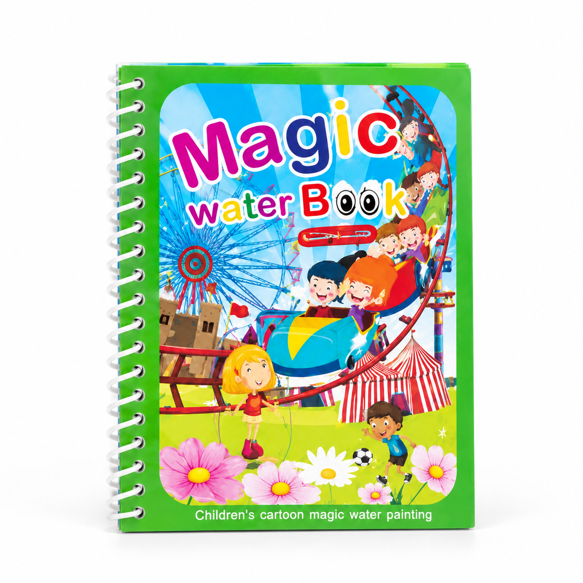 Water Painting Book with Amusement Park Scenes for Toddlers & Kids