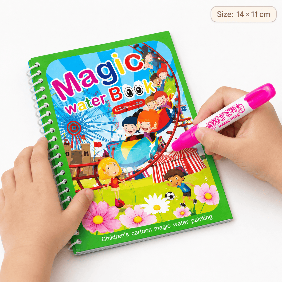 Water Painting Book with Amusement Park Scenes for Toddlers & Kids