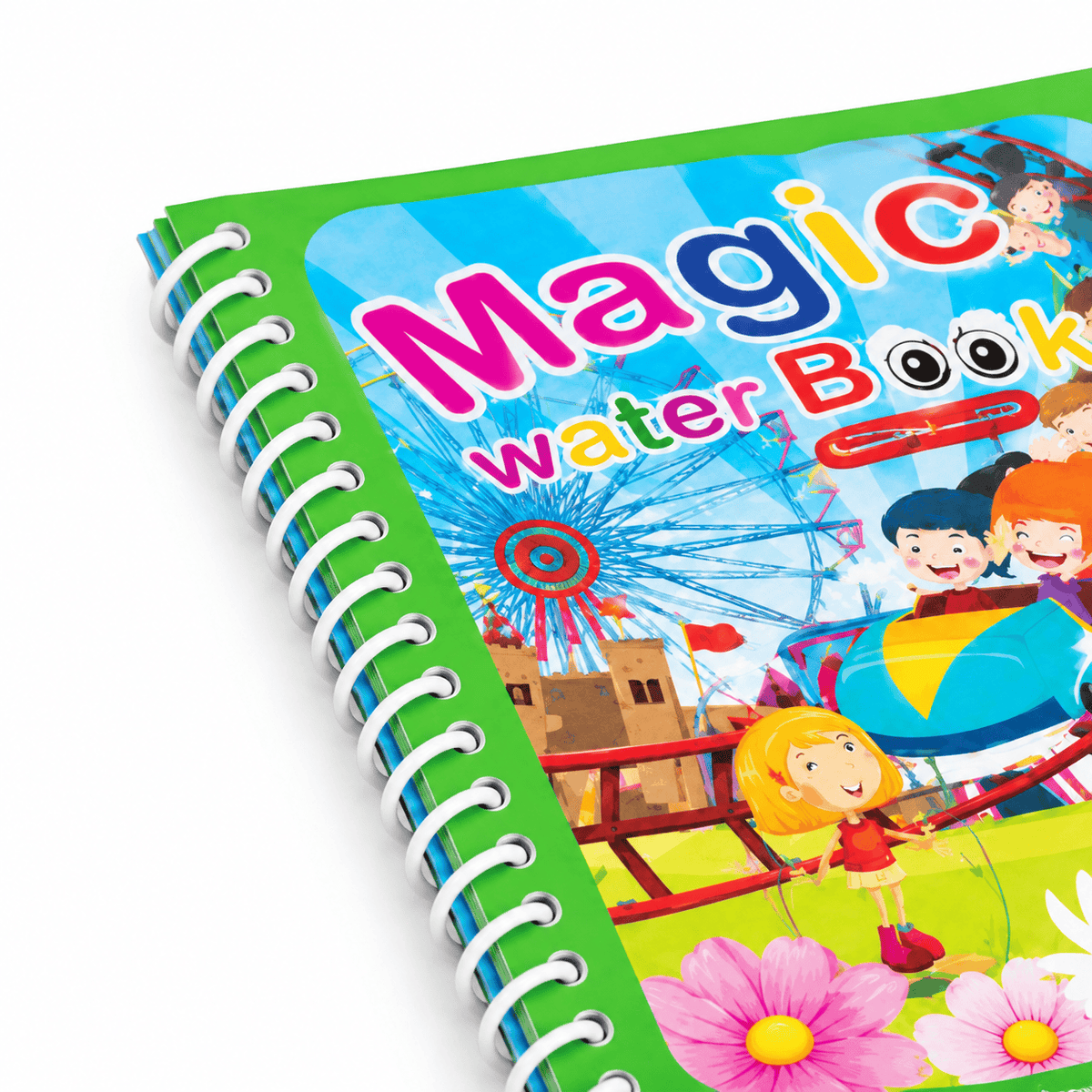 Water Painting Book with Amusement Park Scenes for Toddlers & Kids