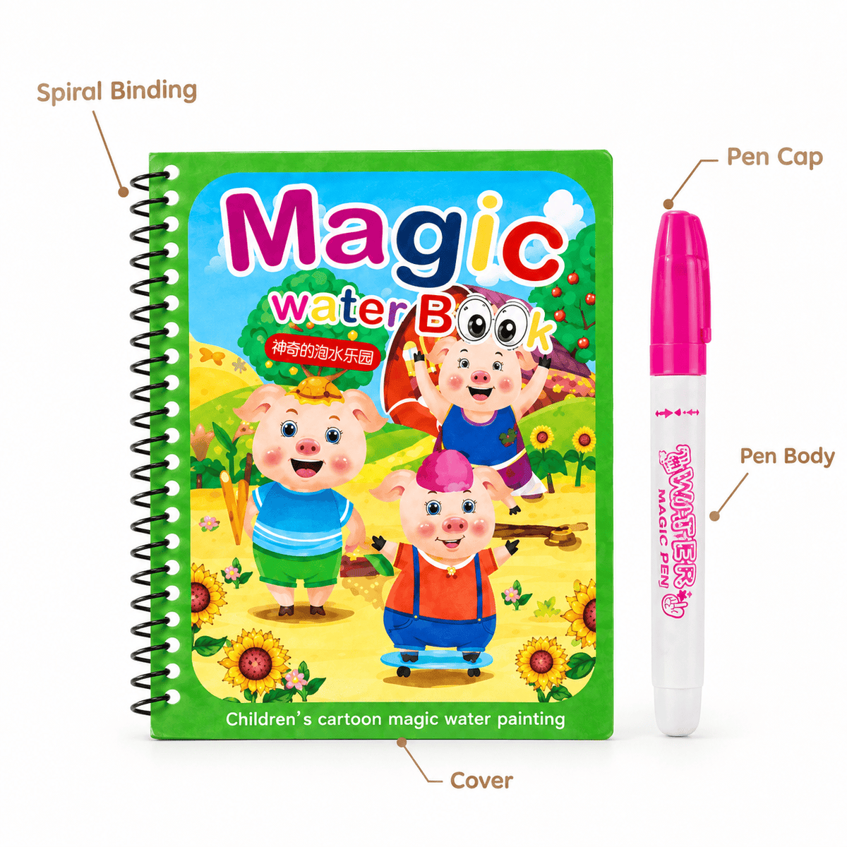 Water Painting Book with Magic Pen for Toddlers – Mess-Free Fun