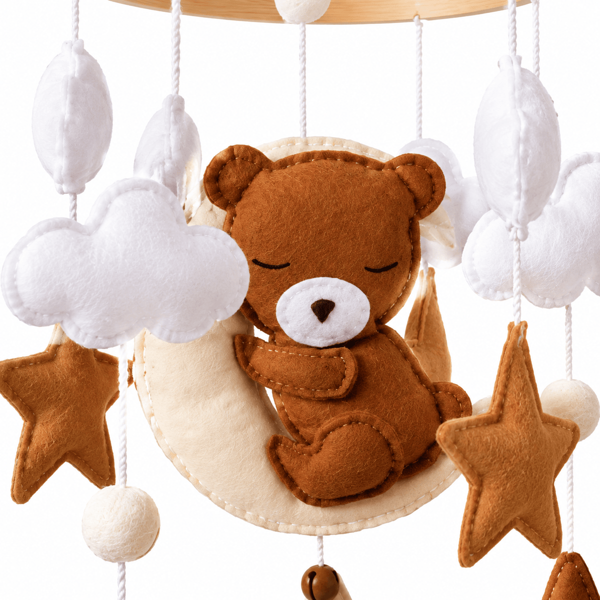 Wooden Baby Crib Mobile with Bear – Montessori Mobile for Babies