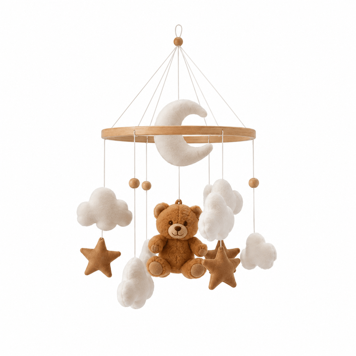 Wooden Baby Mobile Stand with Music Box for Newborns & Infants
