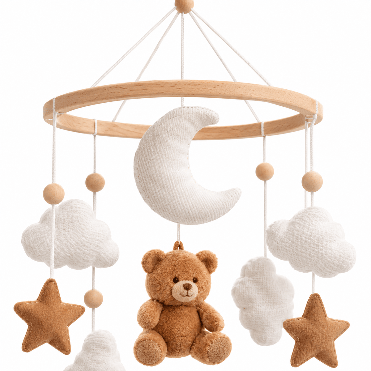 Wooden Baby Mobile Stand with Music Box for Newborns & Infants
