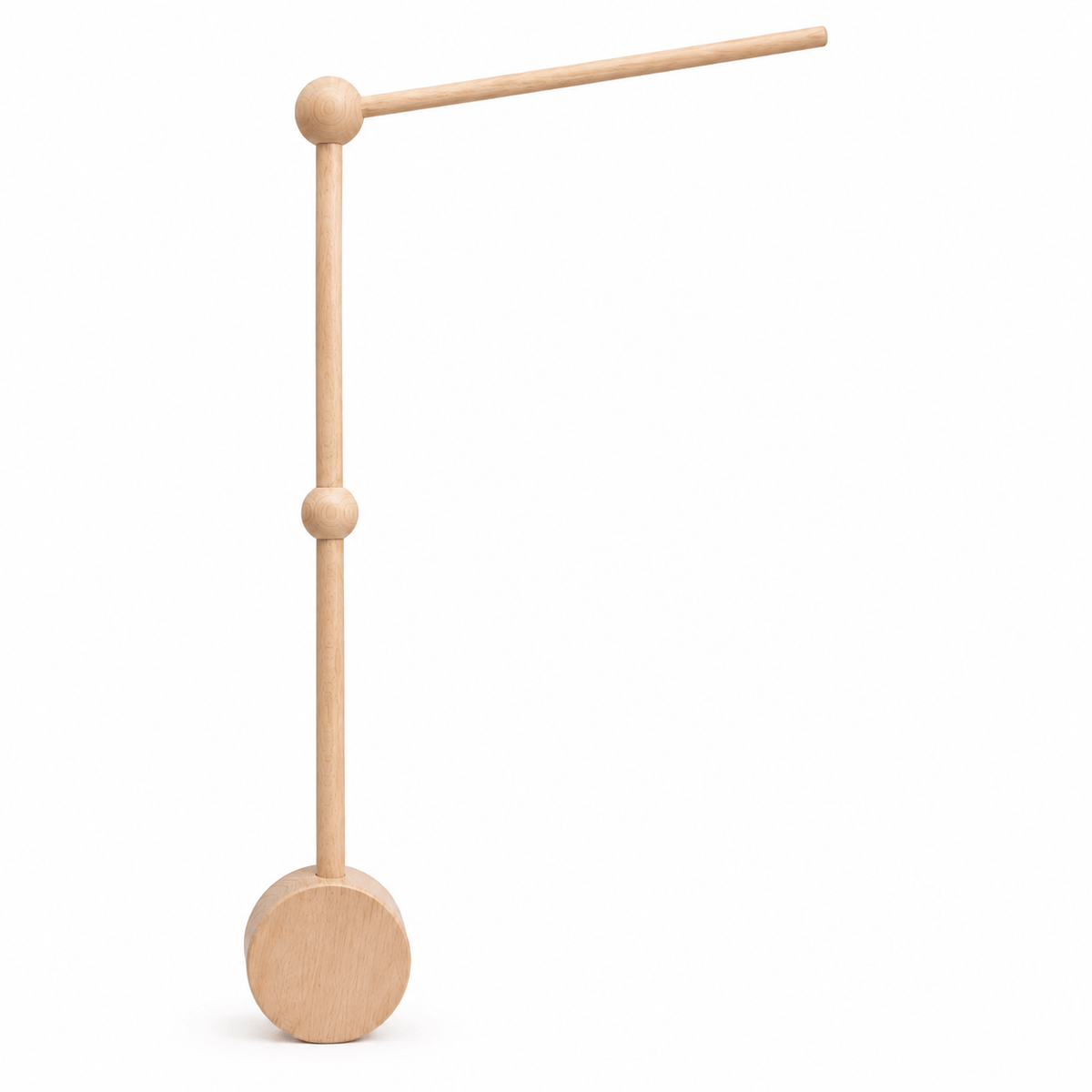 Wooden Baby Mobile with Music Box & Pink Flowers for Nursery