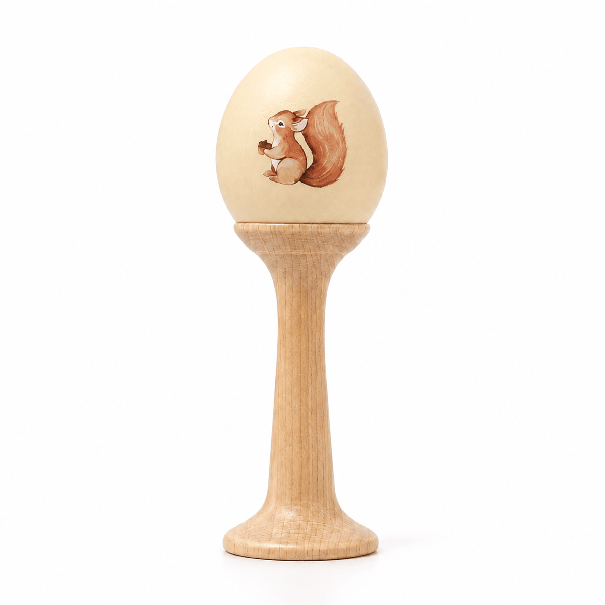 Wooden Baby Rattle with Squirrel - Montessori Toy for Babies