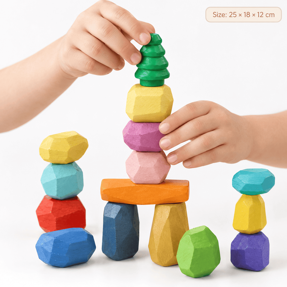 Wooden Balancing Stones Set – Montessori Stacking Toy for Kids