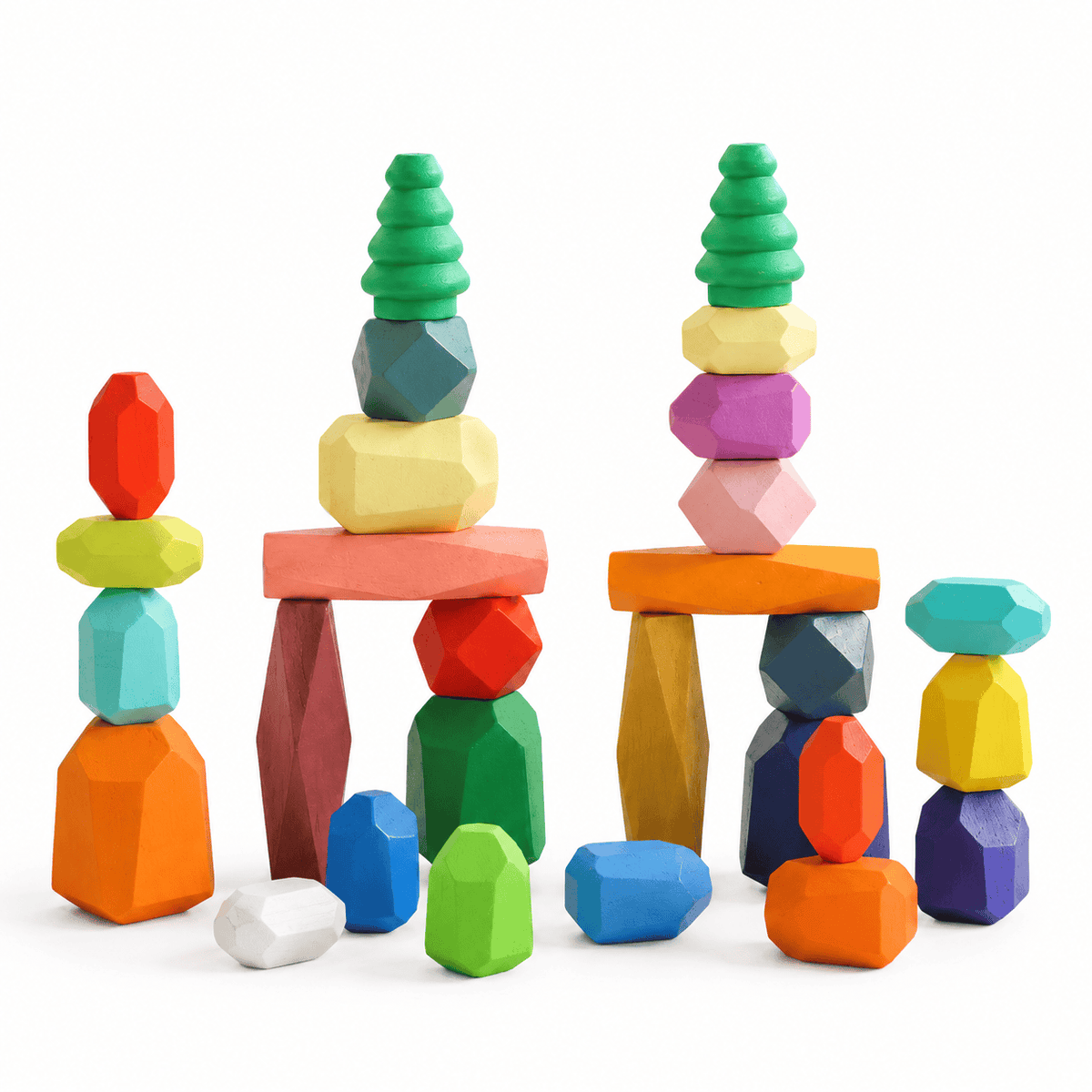 Wooden Balancing Stones Set – Montessori Stacking Toy for Kids