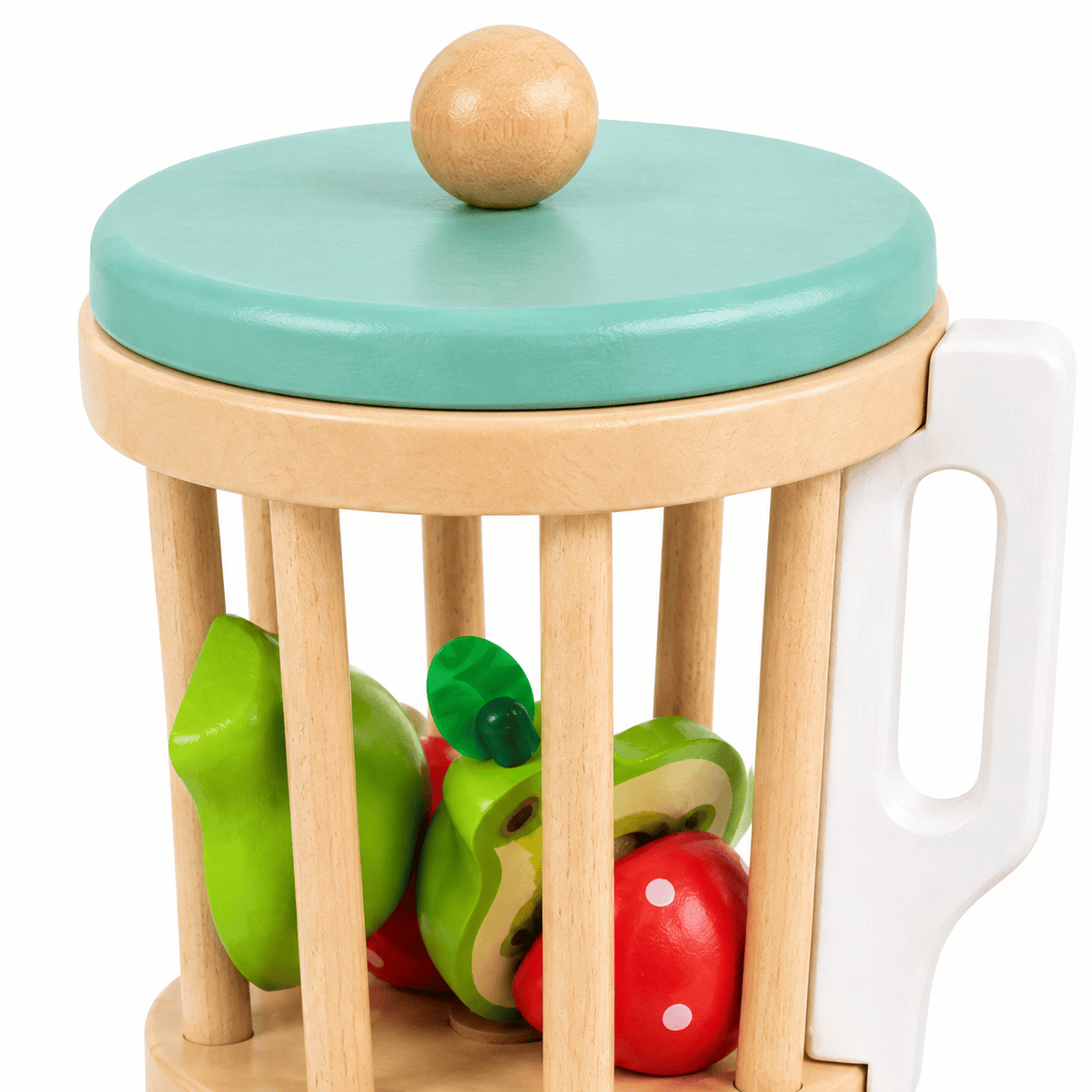 Wooden Blender Toy with Fruit for Kids | Montessori Kitchen Play