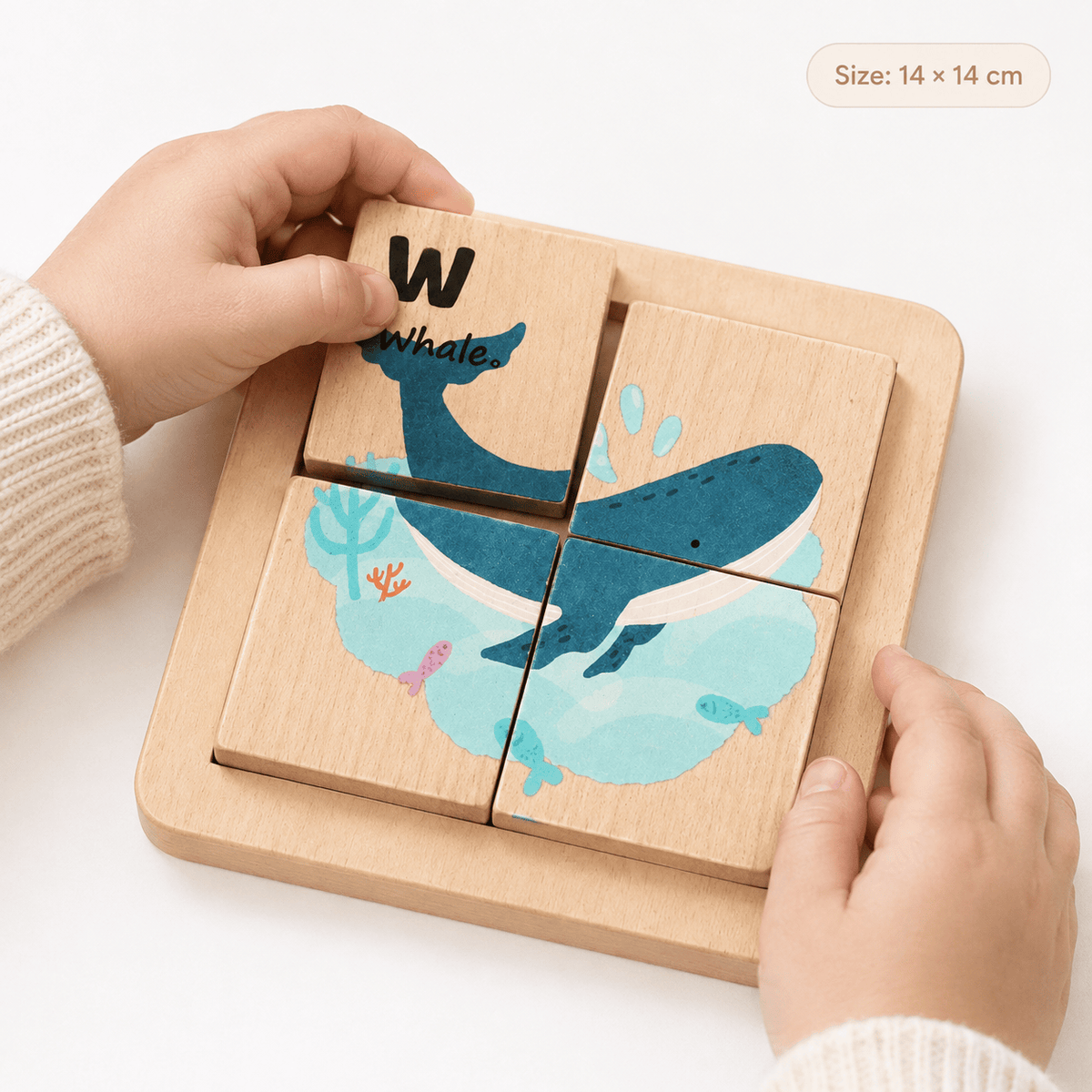 Wooden Block Puzzle with Ocean Theme for Toddlers – Montessori Toy