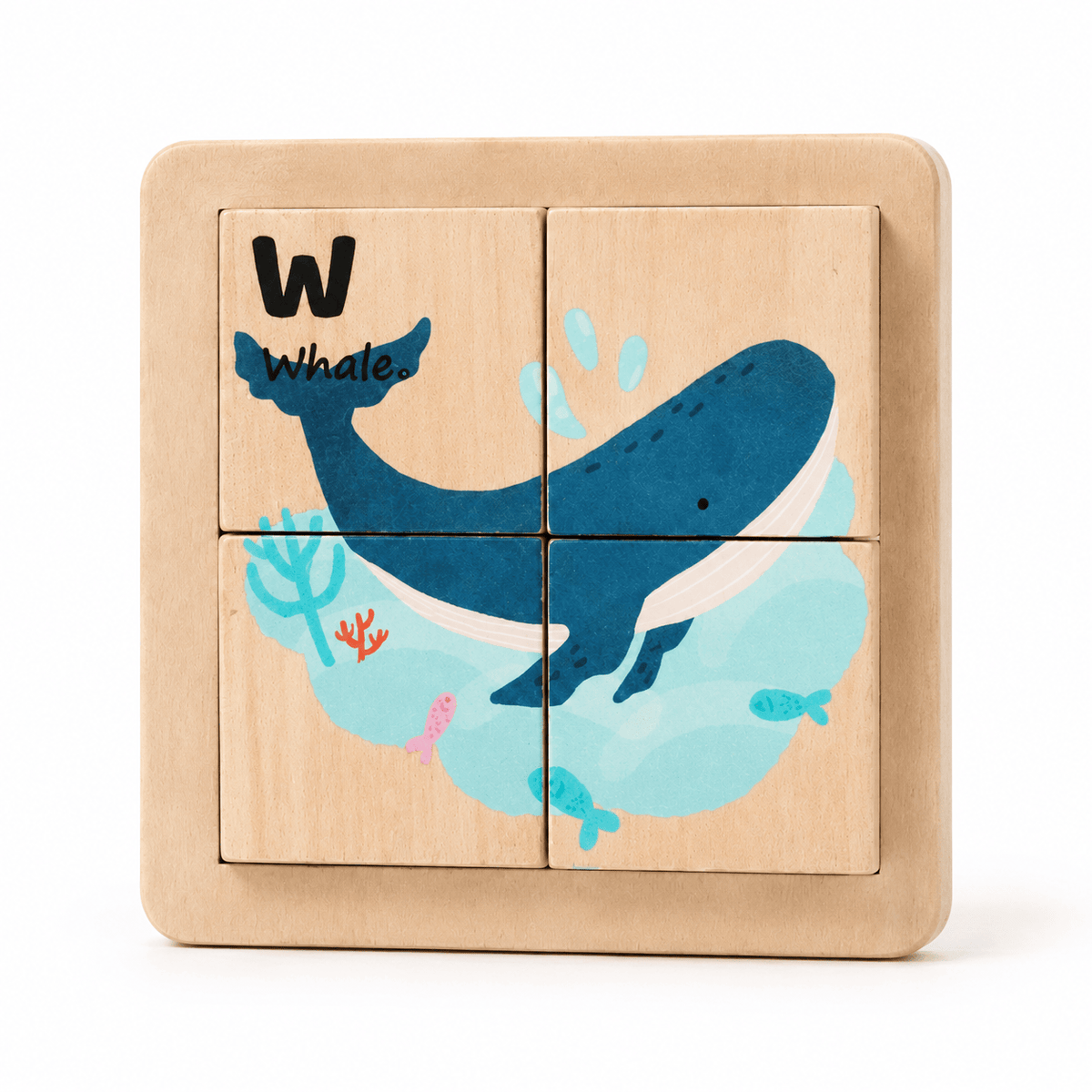 Wooden Block Puzzle with Ocean Theme for Toddlers – Montessori Toy