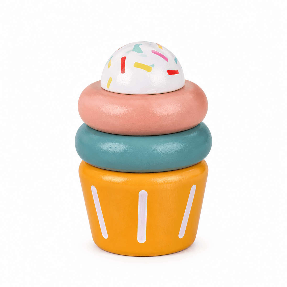 Wooden Cake Stand Play Set with Rainbow Arch for Toddlers