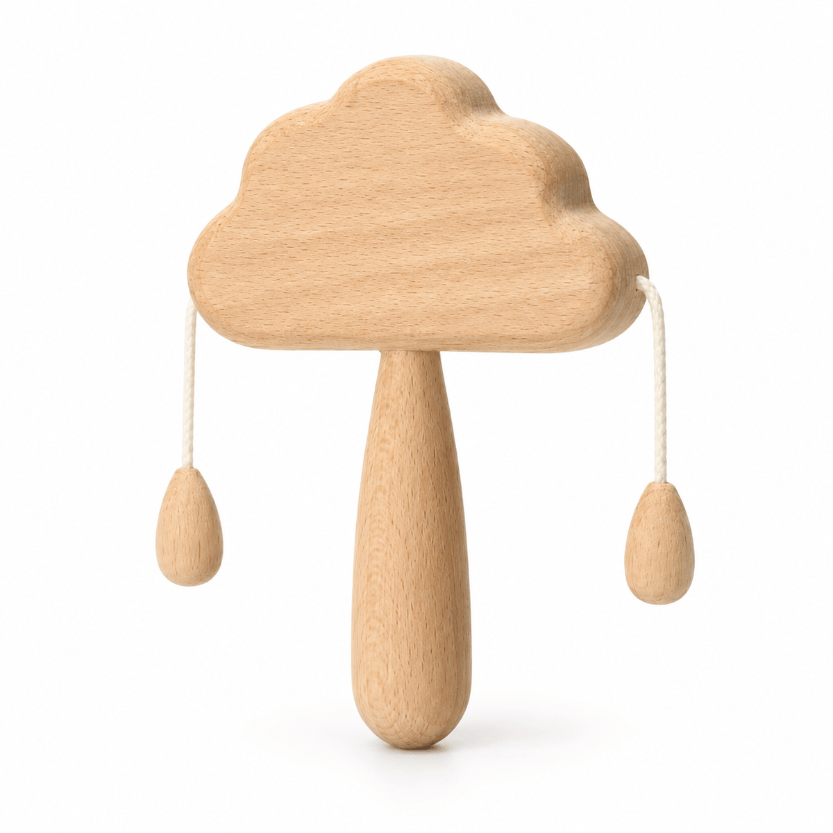 Wooden Cloud Baby Rattle – Montessori Sensory Toy for Infants