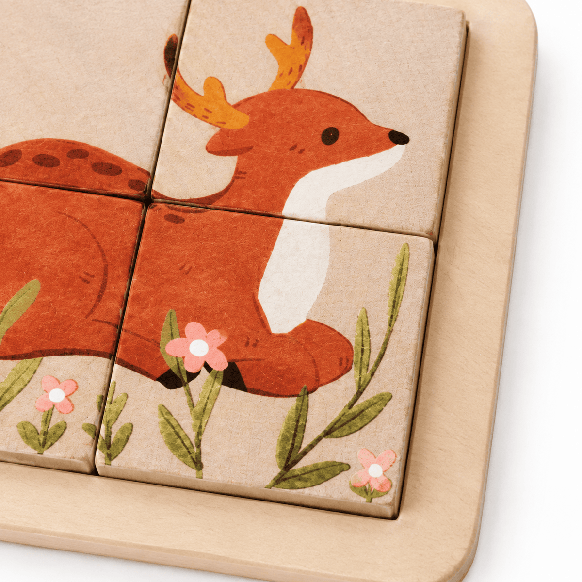 Wooden Deer Puzzle | Montessori Learning Toy for Toddlers