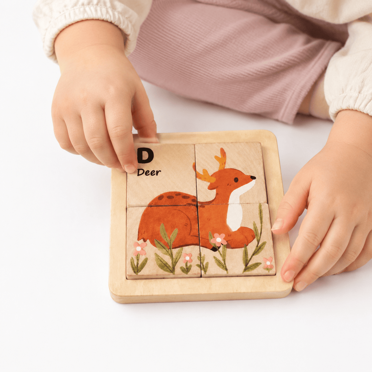 Wooden Deer Puzzle | Montessori Learning Toy for Toddlers