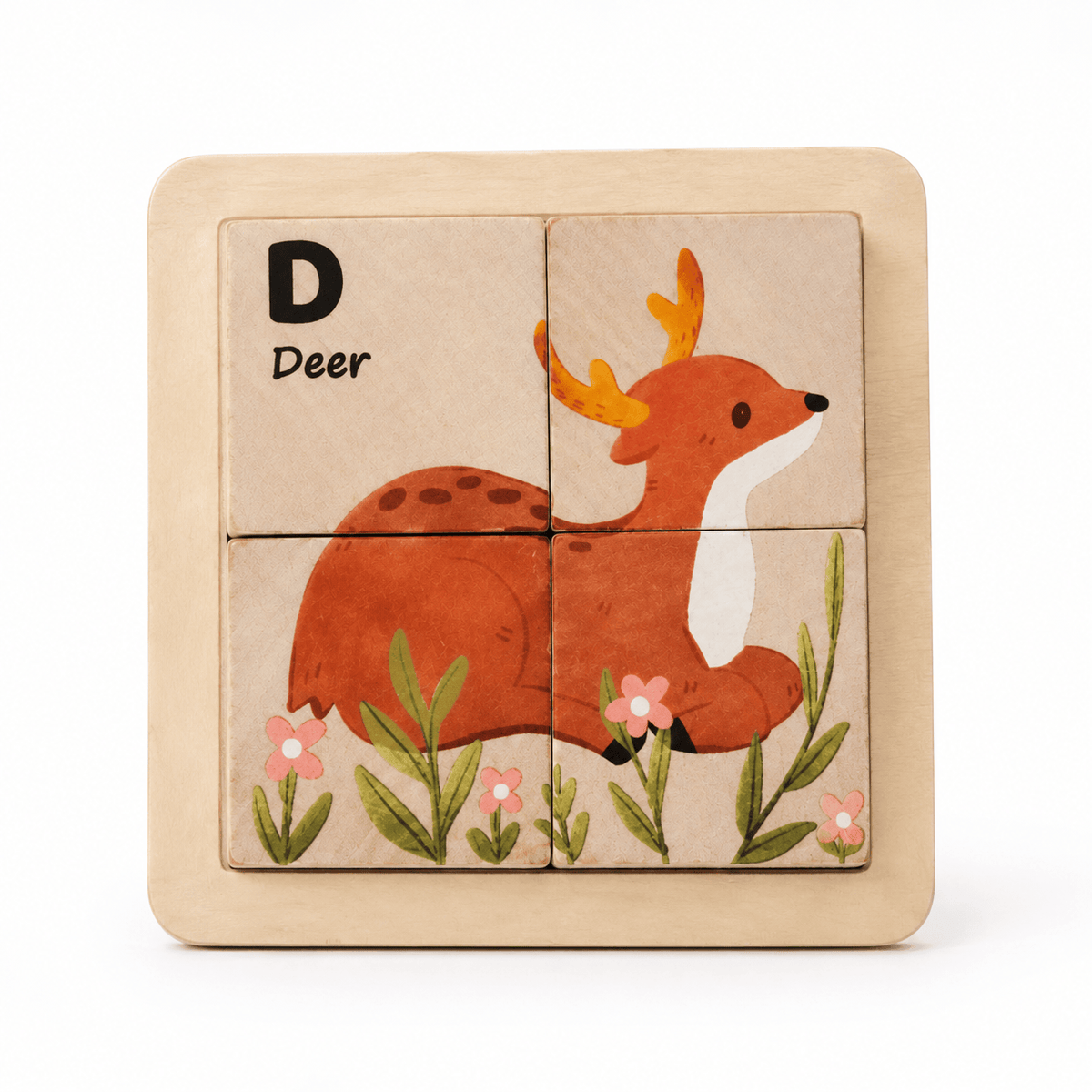 Wooden Deer Puzzle | Montessori Learning Toy for Toddlers
