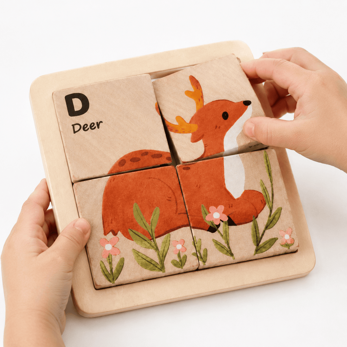 Wooden Deer Puzzle | Montessori Learning Toy for Toddlers