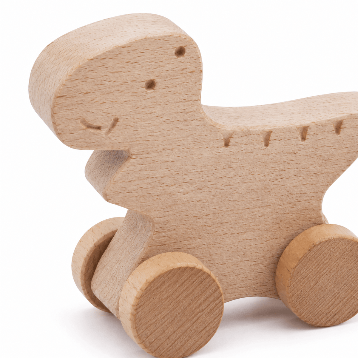 Wooden Dinosaur Push Toy for Babies and Toddlers - Montessori Toy