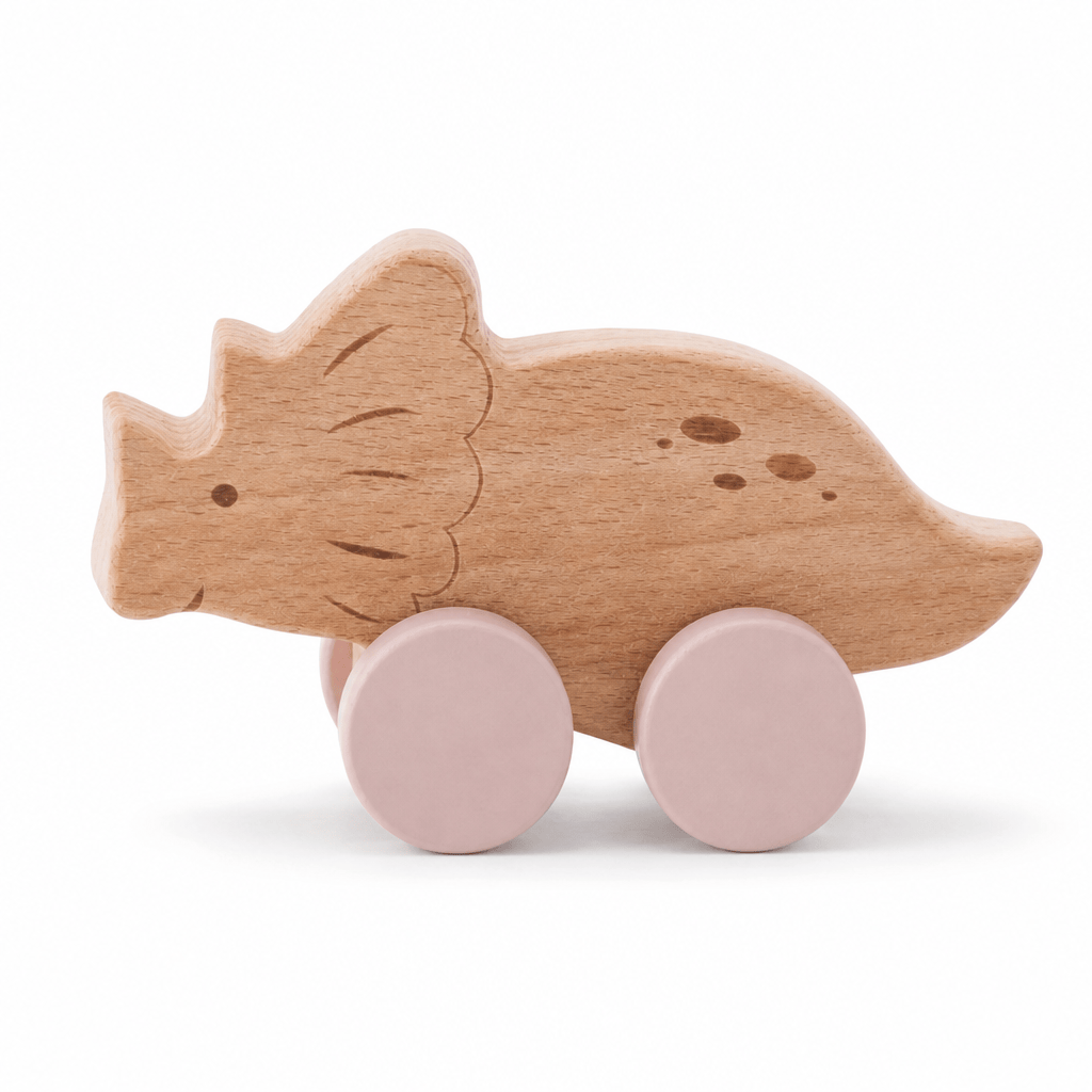Wooden Dinosaur Push Toy for Toddlers | Montessori Learning Gift