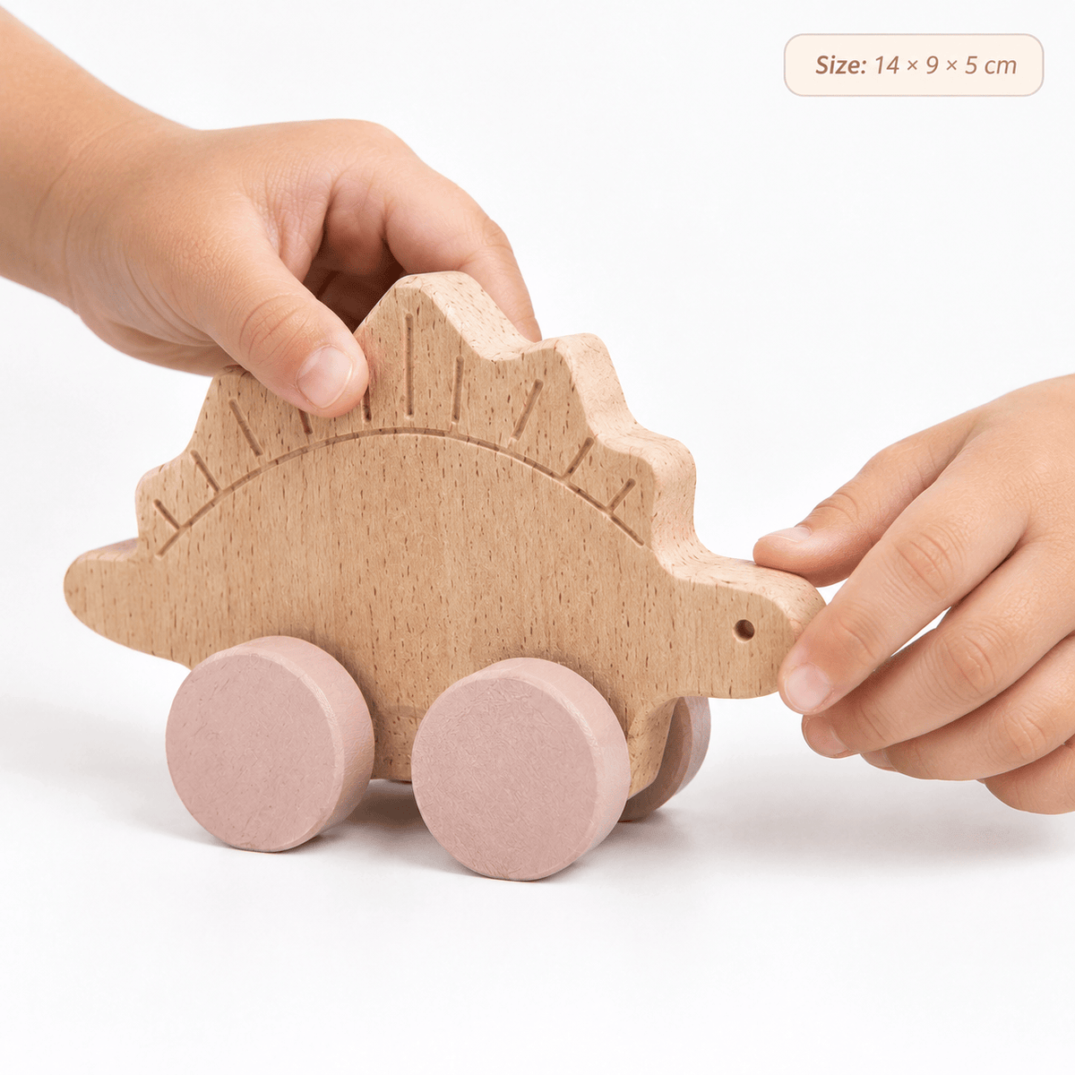 Wooden Dinosaur Push Toy for Toddlers | Montessori Learning Play
