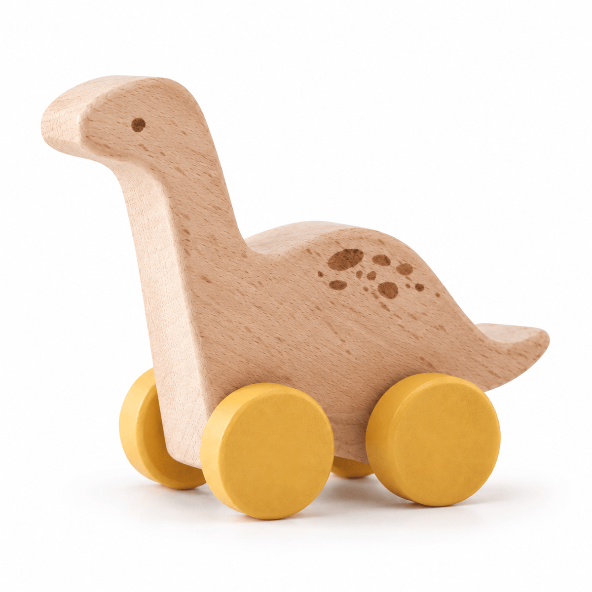 Wooden Dinosaur Push Toy for Toddlers | Montessori Rolling Toy