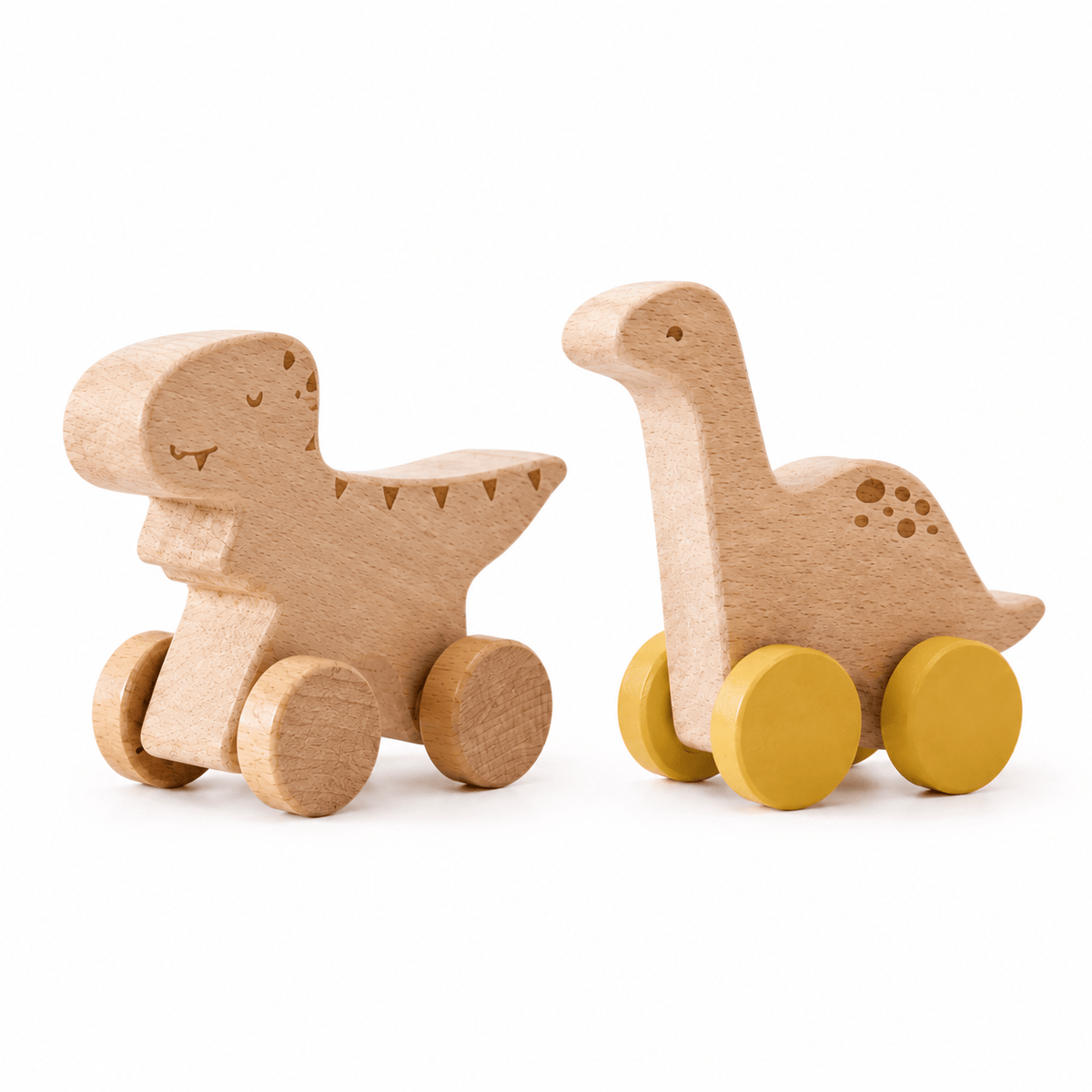 Wooden Dinosaur Push Toys for Toddlers | Montessori Toys