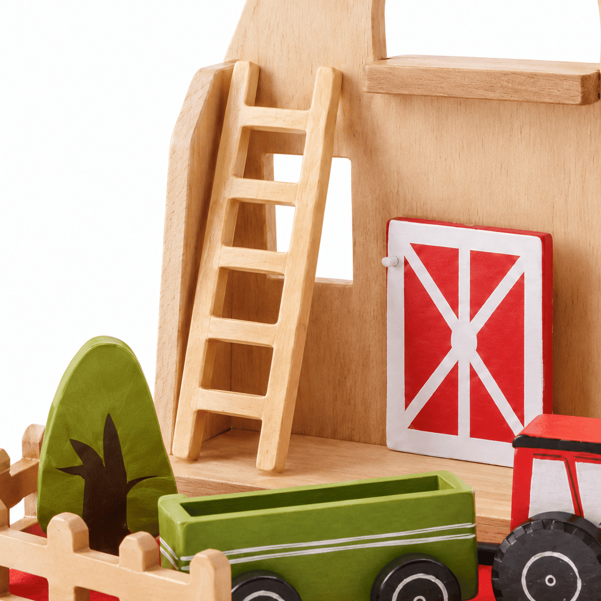 Wooden Farm Playset with Animals for Imaginative Play & Learning