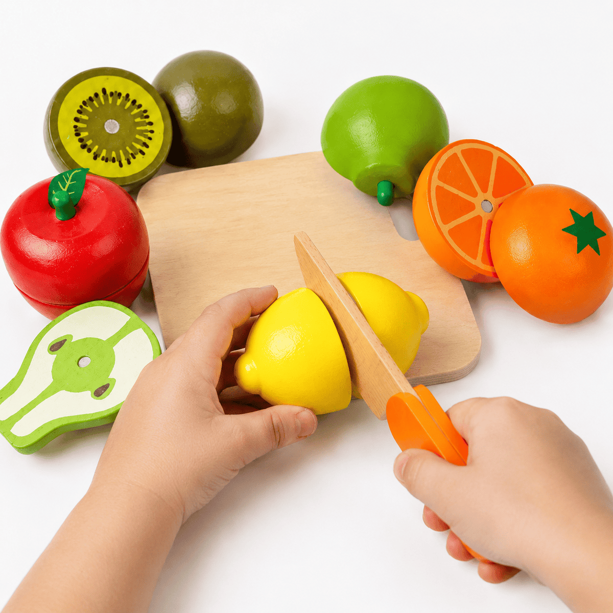 Wooden Fruit Cutting Toy – Montessori Practical Life Toy for Toddlers