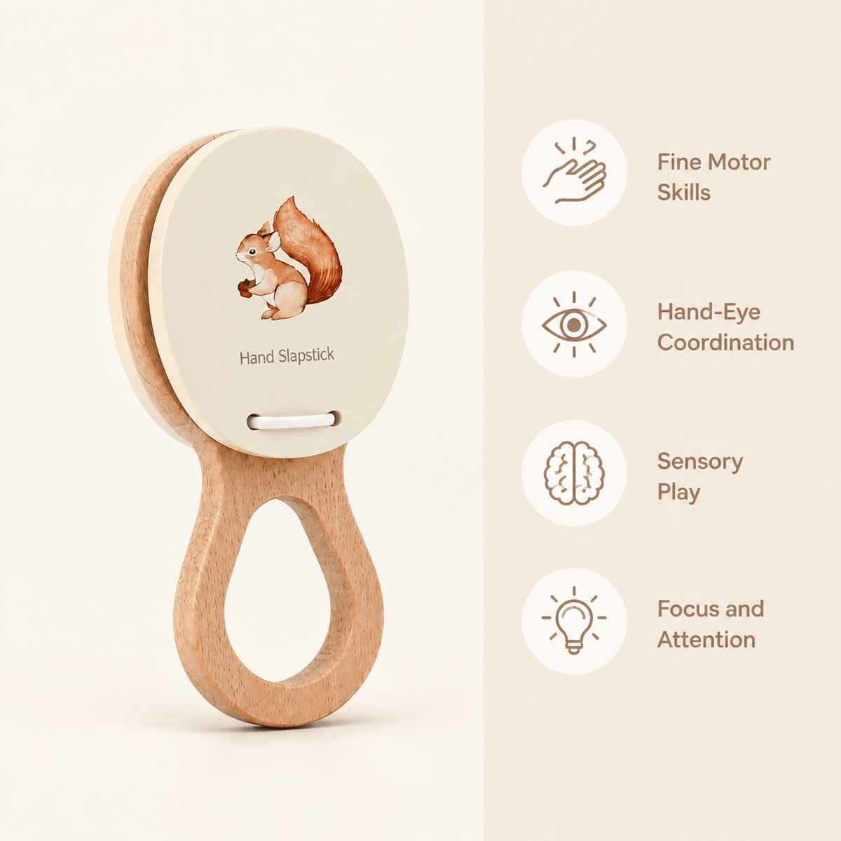 Wooden Hand Slapstick Toy – Montessori Sensory Toy for Toddlers