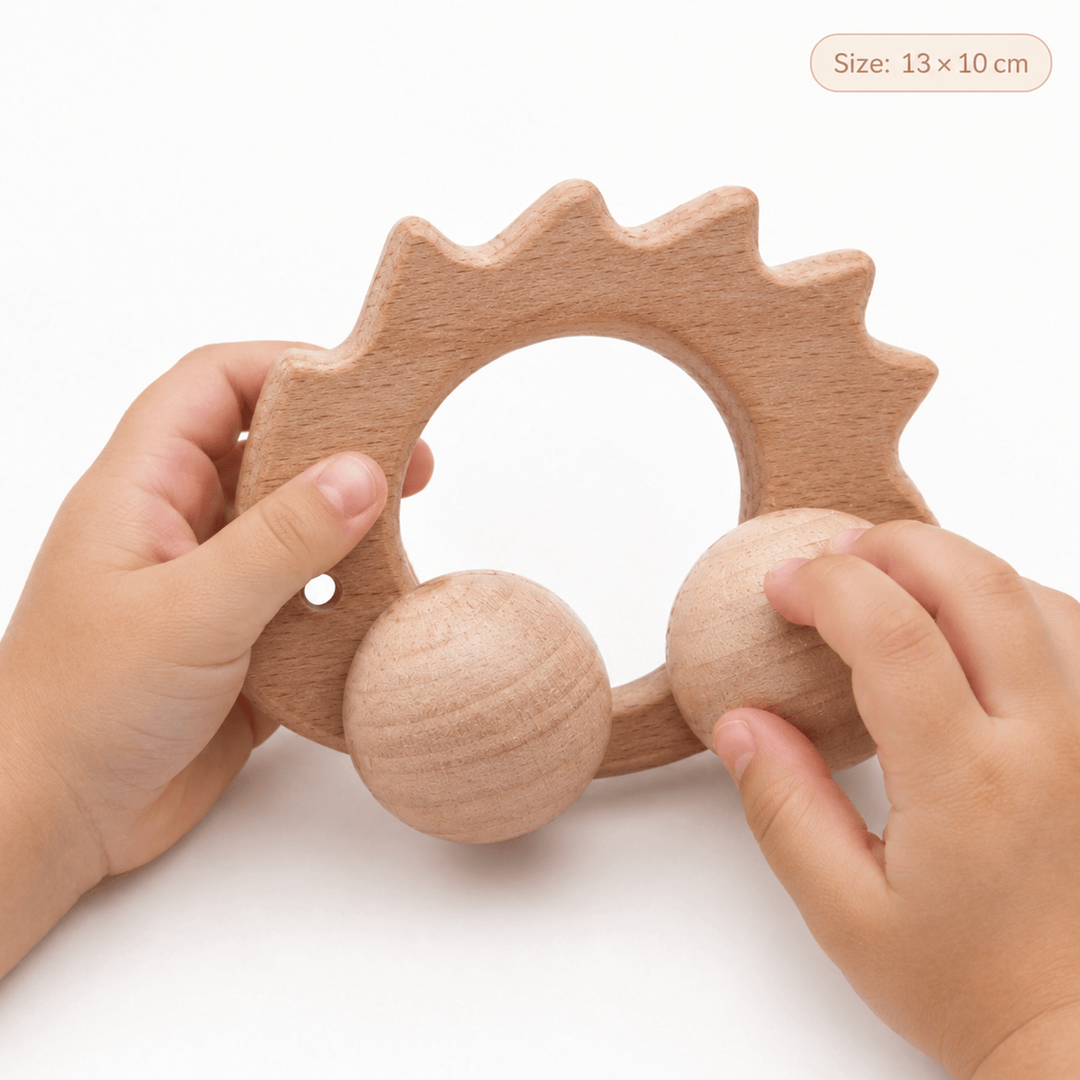 Wooden Hedgehog Push Toy for Toddlers | Montessori Rolling Toy