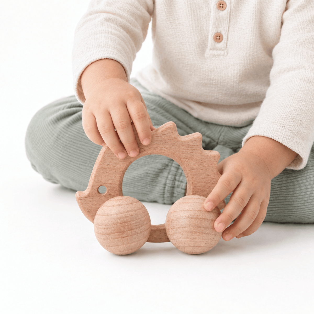 Wooden Hedgehog Push Toy for Toddlers | Montessori Rolling Toy