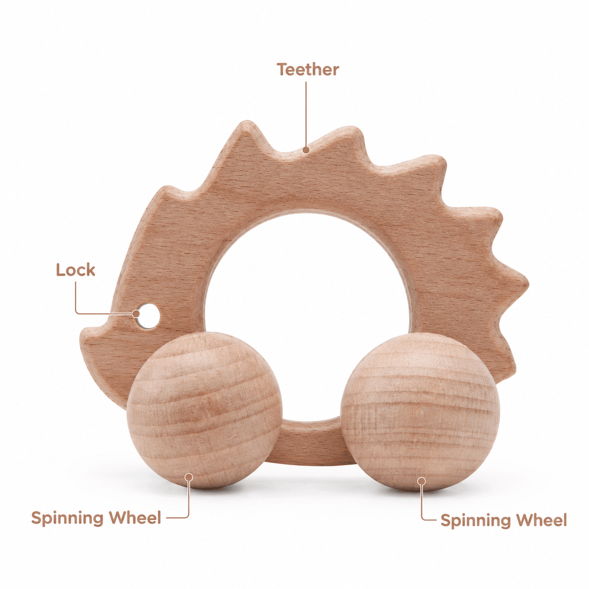 Wooden Hedgehog Push Toy for Toddlers | Montessori Rolling Toy