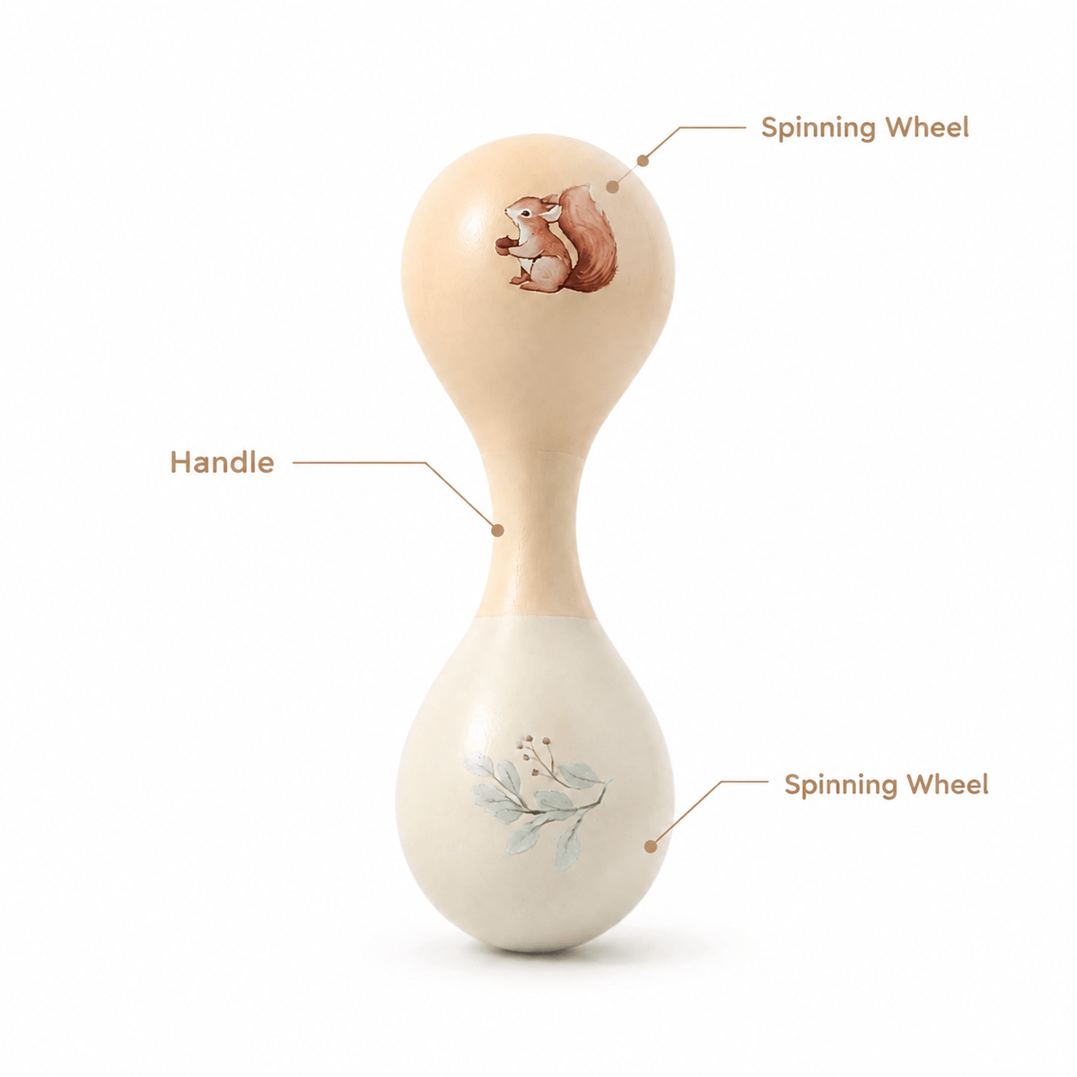 Wooden Maracas for Toddlers | Montessori Sensory Musical Rattle Toy