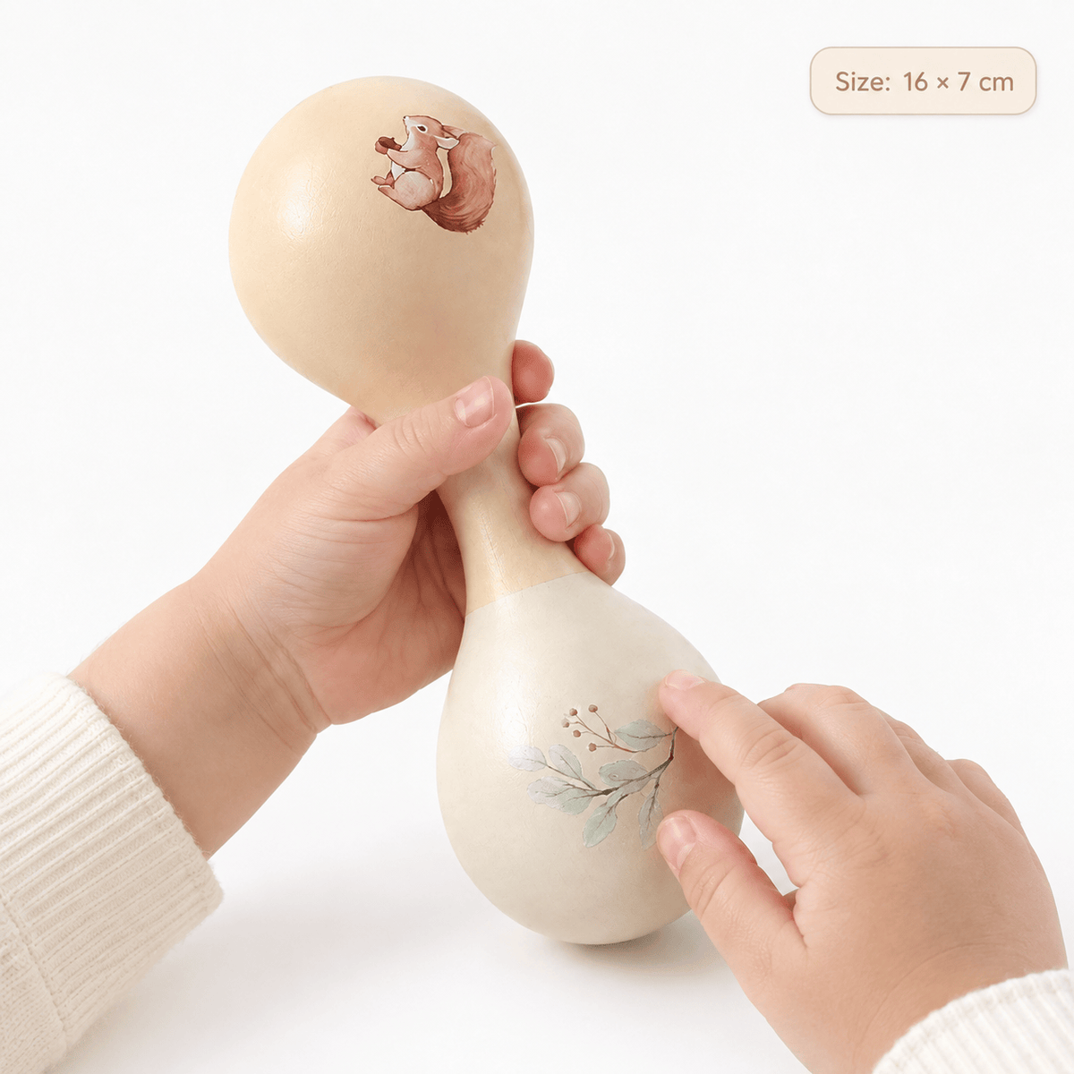 Wooden Maracas for Toddlers | Montessori Sensory Musical Rattle Toy