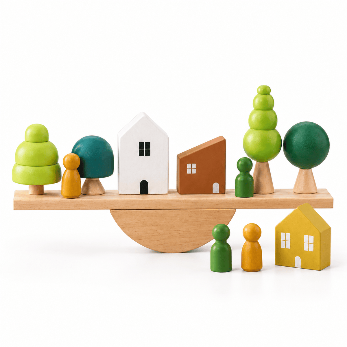 Wooden Montessori Balance Game with Forest Figures for Kids