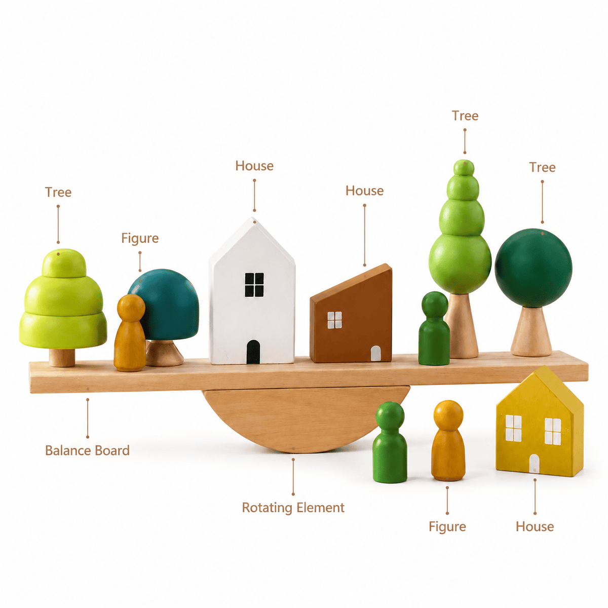 Wooden Montessori Balance Game with Forest Figures for Kids
