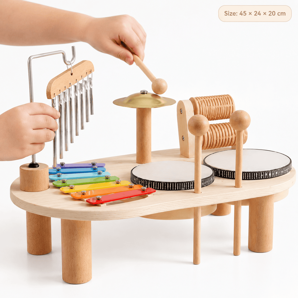 Wooden Music Table for Toddlers | Montessori Musical Instrument Set